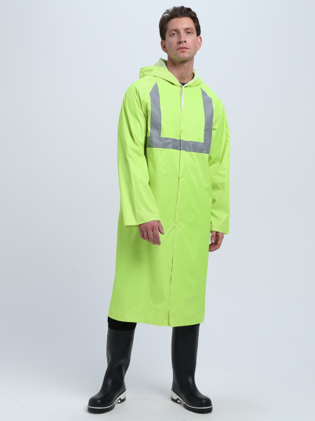 Плащ влагозащитный сигнальный ProfLineBase СОП (ПВХ,180), желтый
