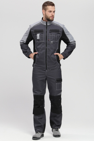 Костюм Вектрон-2 (тк.Смесовая,240) п/к, т.серый/св.серый/черный