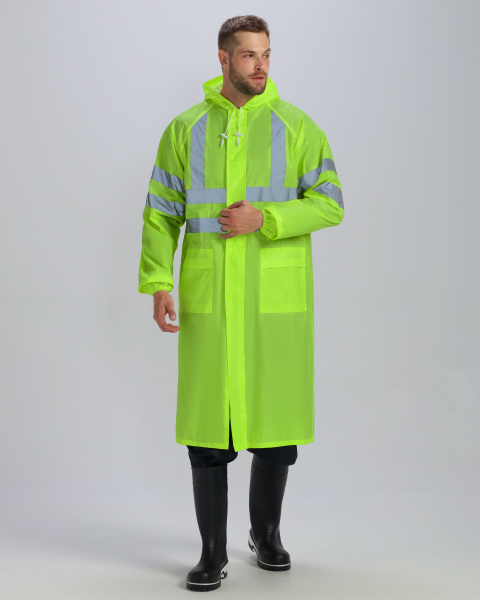 Плащ влагозащитный сигнальный ProfLineSpecialist СОП (ПВХ,210), желтый