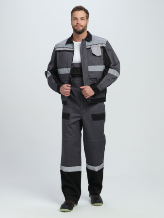 Костюм Вивантек-2 СОП У. (тк.Смесовая,240) п/к, т.серый/черный/св.серый