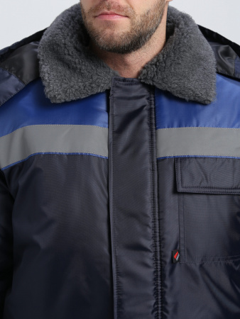 Куртка зимняя для бригадира (тк.Оксфорд), т.синий/васильковый