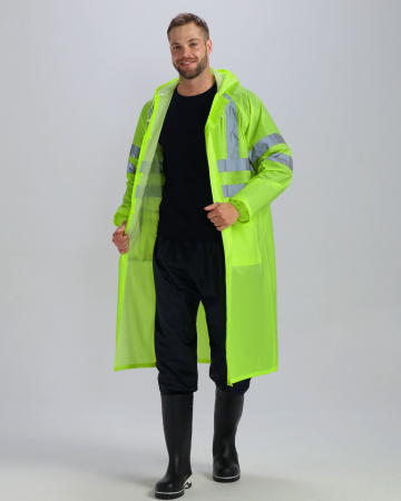 Плащ влагозащитный сигнальный ProfLineSpecialist СОП (ПВХ,210), желтый