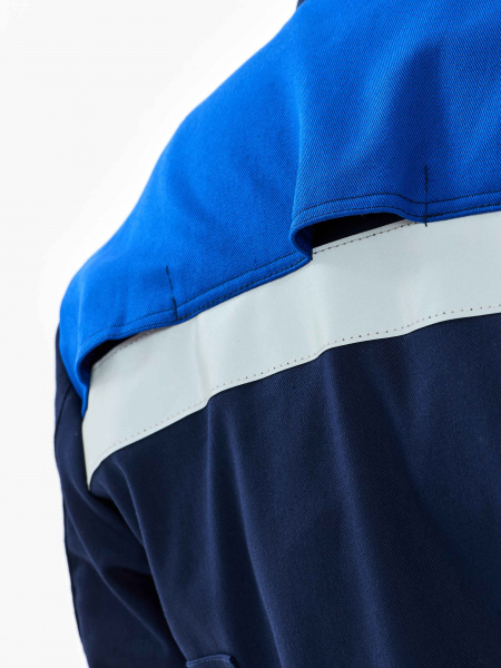 Костюм сварщика Велдсвар-СОП 2 кл.защиты (тк.Хлопок-ОП,350) брюки, т.синий/васильковый