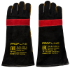Перчатки (краги) спилковые усиленные термозащитные ProfLineLeader, черный/красный