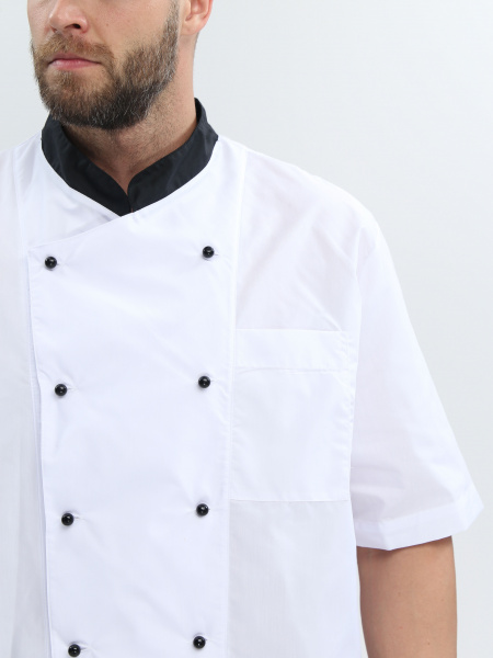 Костюм повара Виктор (тк.Смесовая,120), черный/белый