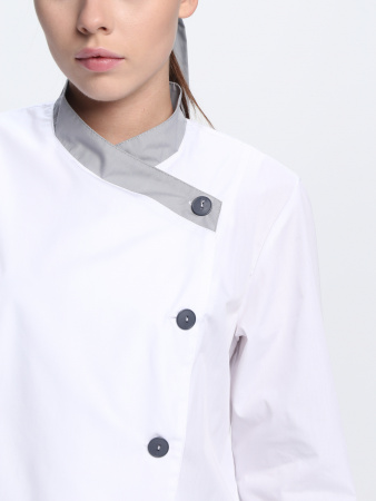 Костюм женский Катя (тк.Смесовая,120), серый/белый