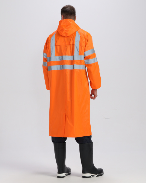 Плащ влагозащитный сигнальный ProfLineSpecialist СОП (ПВХ,210), оранжевый