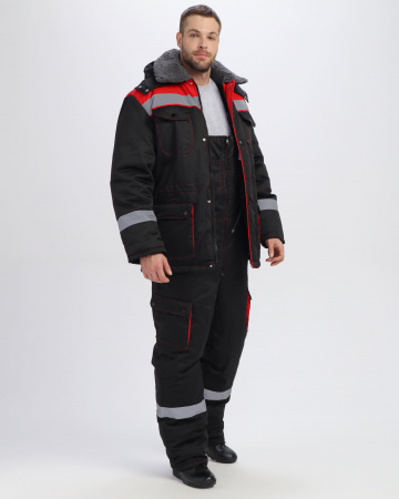 Костюм зимний Нейч-Премиум СОП К. (тк.Смесовая,240) п/к, черный/красный