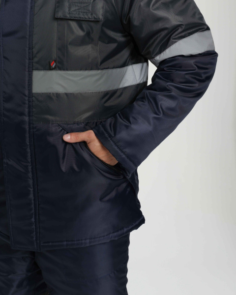 Костюм зимний Мегрес-2 СОП (тк.OxLine,90) п/к, т.серый/т.синий