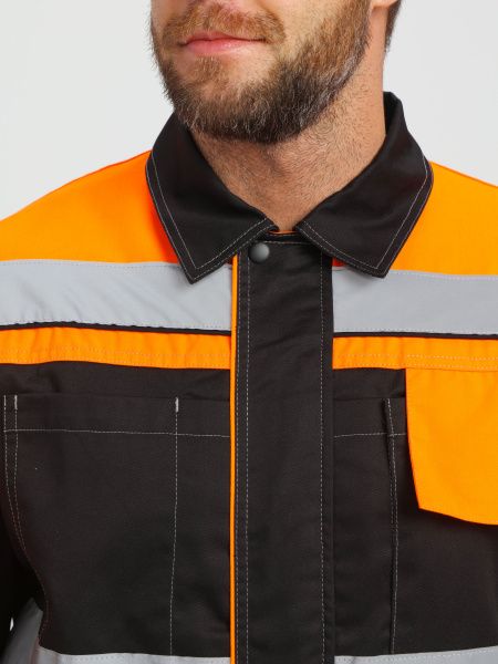 Костюм Вивантек-2 СОП (тк.Смесовая МВО,240) п/к, черный/оранжевый