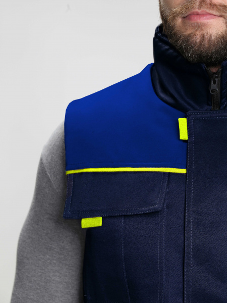 Жилет утепленный Флофт (тк.Смесовая,210), т.синий/васильковый