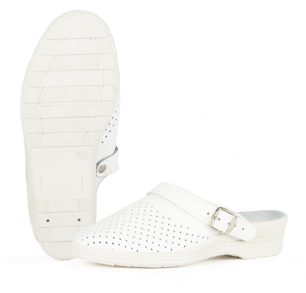 Сабо женские нат.кожа ПВХ (арт. 4-12-7), белый