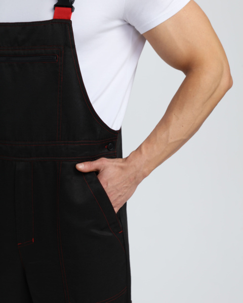 Костюм Нейч-2 СОП с капюшоном (тк.Смесовая,210) п/к, черный/красный