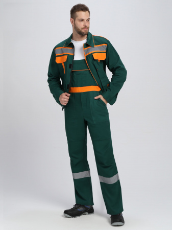 Костюм Итрорис-2 СОП (тк.Саржа,250) п/к, т.зеленый/оранжевый