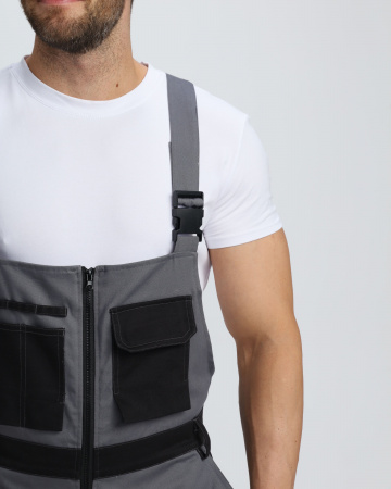 Полукомбинезон Айкор (тк.Смесовая МВО,270), т.серый/черный