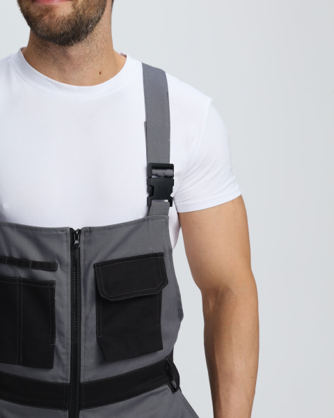 Полукомбинезон Айкор (тк.Смесовая МВО,270), т.серый/черный