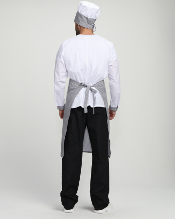 Костюм повара Шефирон (тк.Смесовая,120), белый/черный/принт-клетка