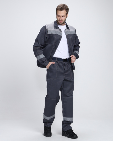 Костюм Лигор-1 СОП Н. (тк.Смесовая,210) брюки, т.серый/св.серый