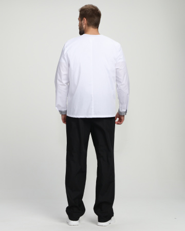 Костюм повара Шефирон (тк.Смесовая,120), белый/черный/принт-клетка