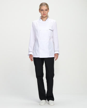Костюм женский повара Гурман (тк.ТиСи), белый/черный