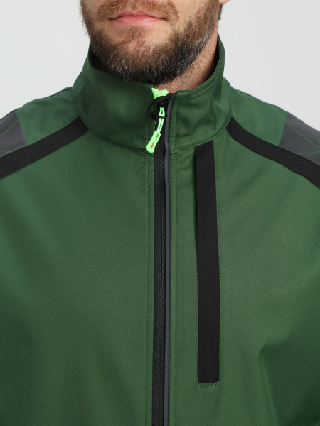 Куртка ProfLineLeader (тк.Софтшел), хаки/черный