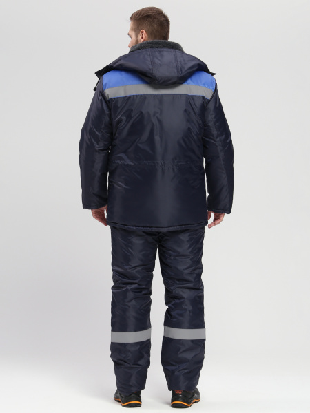 Костюм зимний на пуговицах Квайл-2 СОП (тк.Оксфорд,90) п/к, т.синий/васильковый