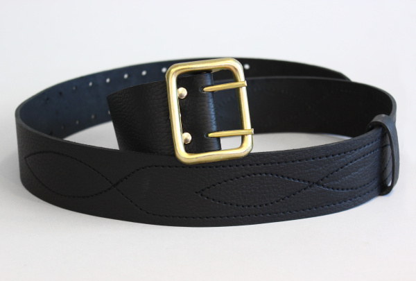 Ремень с анодированной пряжкой непрошивной (офицерский), черный