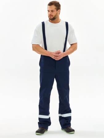 Костюм сварщика Велдсвар-СОП 2 кл.защиты (тк.Хлопок-ОП,350) брюки, т.синий/васильковый