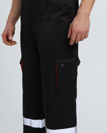 Костюм Нейч-2 СОП с капюшоном (тк.Смесовая,210) п/к, черный/красный