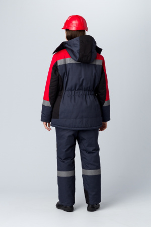 Костюм зимний женский Вектрон-2 СОП У. (тк.Смесовая,240) п/к, черный/красный/серый