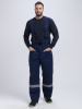 Костюм зимний на пуговицах Квайл-1 СОП (тк.Смесовая,210) брюки, т.синий/лимонный