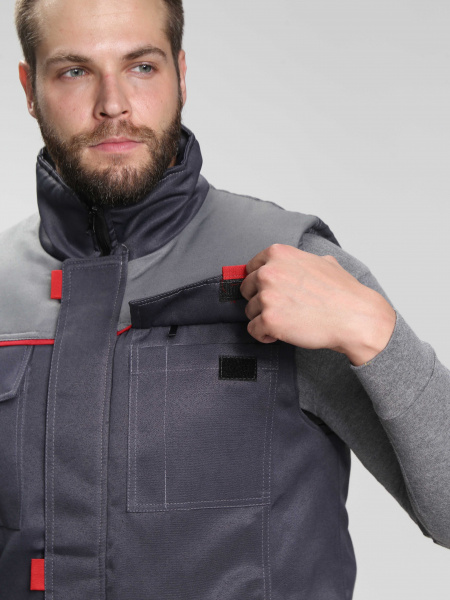 Жилет утепленный Флофт (тк.Смесовая,210), т.серый/серый