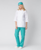 Костюм женский повара Шеф (тк.ТиСи), белый/бирюзовый