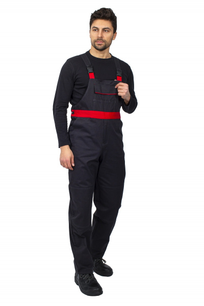 Костюм Кос_007 (тк.Саржа,250) п/к, т.серый/красный