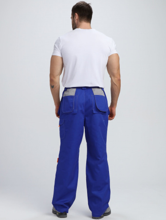 Костюм Драга-1 (тк.Смесовая МВО,240) брюки, васильковый/св.серый/оранжевый