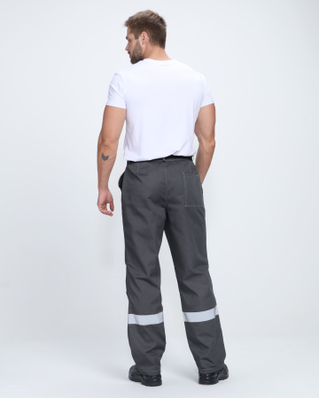 Костюм Флофт-1 Премиум СОП (тк.Смесовая,240) брюки, т.серый/серый/красный