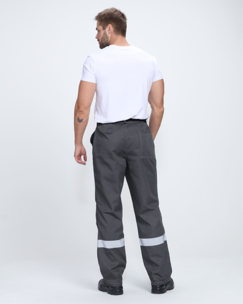 Костюм Флофт-1 Премиум СОП (тк.Смесовая,240) брюки, т.серый/серый/красный