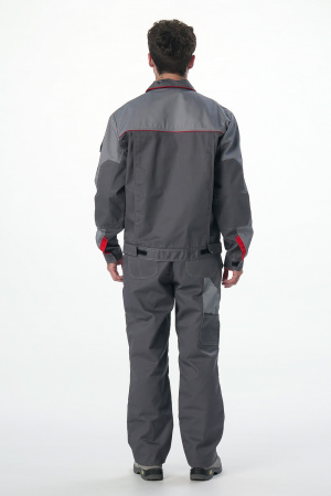 Костюм Драга-2 (тк.Смесовая МВО,240) п/к, т.серый/св.серый/красный