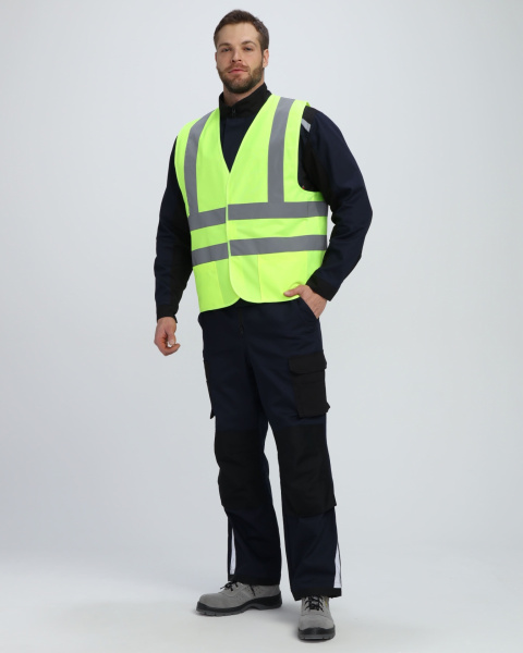 Жилет сигнальный ProfLineSpecialist с карманами СОП-4 (тк.Полиэфир,130), желтый