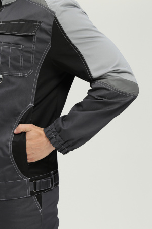 Костюм Вектрон-2 (тк.Смесовая,240) п/к, т.серый/св.серый/черный