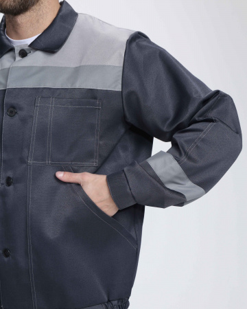 Костюм Лигор-1 СОП Н. (тк.Смесовая,210) брюки, т.серый/св.серый