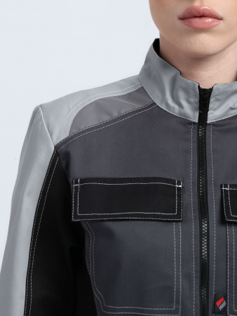 Костюм женский Вектрон-1 У. (тк.Смесовая,240) брюки, т.серый/св.серый/черный