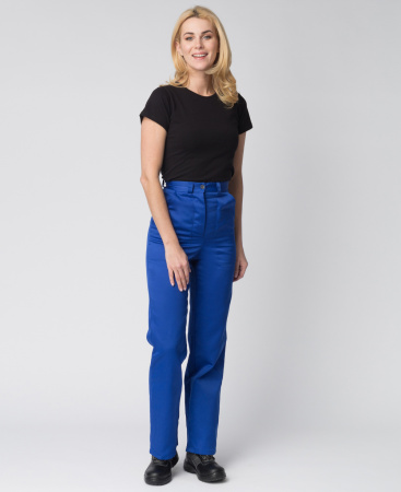 Костюм женский Кос_004 (тк.Смесовая,210) брюки, васильковый/красный