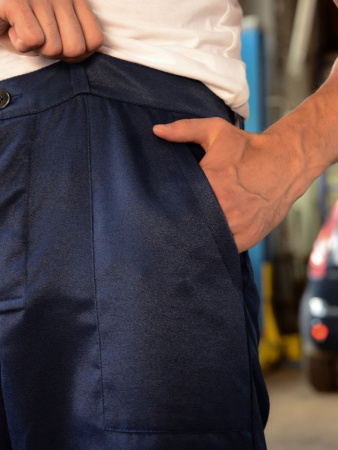 Костюм Стандарт-1 (тк.Смесовая,210) брюки, т.синий/лимонный