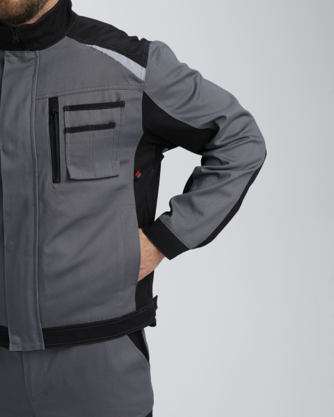 Куртка Айкор (тк.Смесовая,260), т.серый/черный