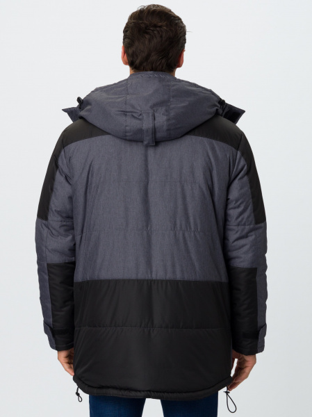 Куртка зимняя Премиум CH (тк.Мембрана), т.серый меланж/черный