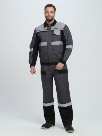 Костюм Вивантек-2 СОП У. (тк.Смесовая,240) п/к, т.серый/черный/св.серый