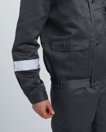 Костюм Нейч-2 СОП с капюшоном (тк.Смесовая,210) п/к, т.серый/св.серый