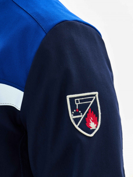 Костюм сварщика Велдсвар-СОП 2 кл.защиты (тк.Хлопок-ОП,350) брюки, т.синий/васильковый