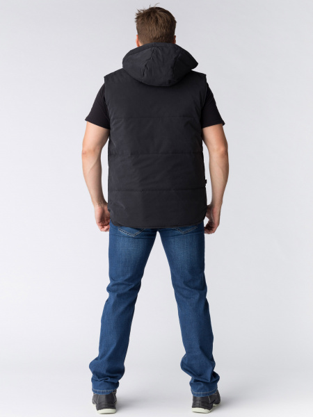 Жилет утепленный с капюшоном Резко (тк.Таслан,135), черный